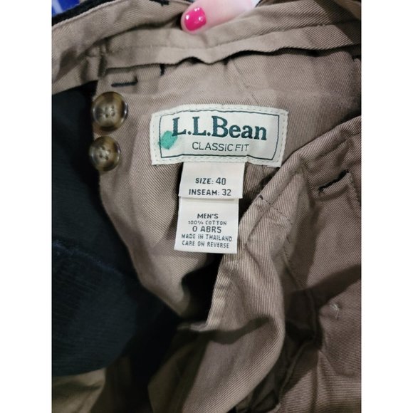 LL Bean Men's Black Corduroy Pants Size 40 x 32 Classic Fit OABR5 Casual Cotton - Picture 2 of 16